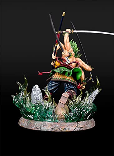 QWYU Figura de acción súper grande de una pieza Hyakkiyakou Adornos Fantasma araña Asura Roronoa Zoro Estatua 32 cm