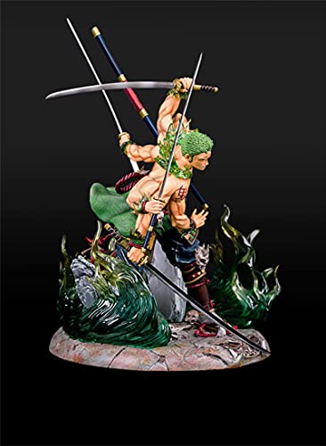 QWYU Figura de acción súper grande de una pieza Hyakkiyakou Adornos Fantasma araña Asura Roronoa Zoro Estatua 32 cm