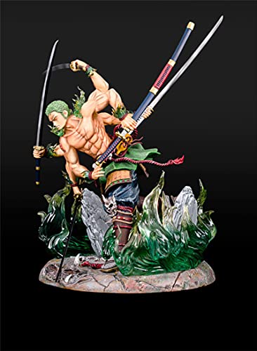 QWYU Figura de acción súper grande de una pieza Hyakkiyakou Adornos Fantasma araña Asura Roronoa Zoro Estatua 32 cm