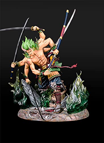 QWYU Figura de acción súper grande de una pieza Hyakkiyakou Adornos Fantasma araña Asura Roronoa Zoro Estatua 32 cm