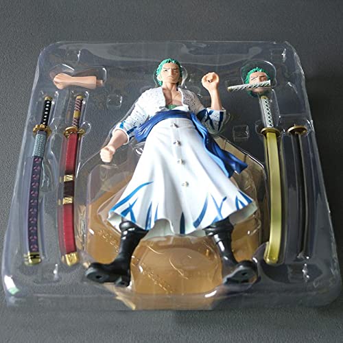 QWYU Figura de anime de una pieza dos años más tarde Ropa blanca Roronoa Zoro Estatua Roronoa Zoro Figura de acción en caja Modelo de juguete