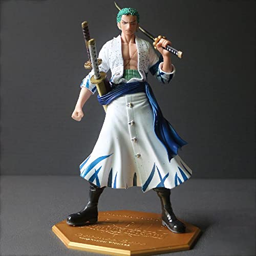 QWYU Figura de anime de una pieza dos años más tarde Ropa blanca Roronoa Zoro Estatua Roronoa Zoro Figura de acción en caja Modelo de juguete