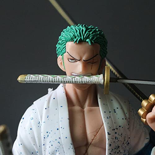 QWYU Figura de anime de una pieza dos años más tarde Ropa blanca Roronoa Zoro Estatua Roronoa Zoro Figura de acción en caja Modelo de juguete