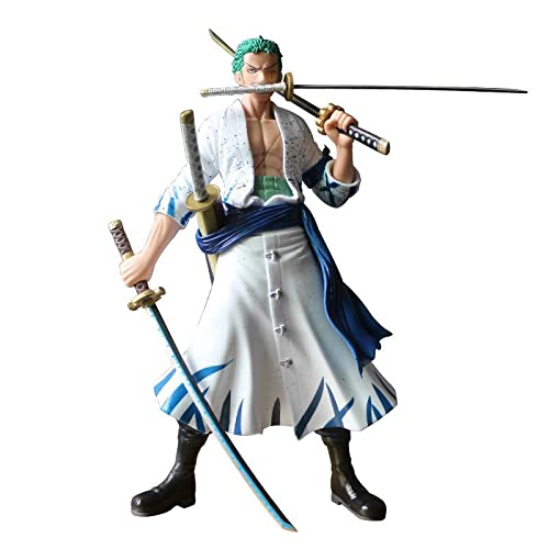 QWYU Figura de anime de una pieza dos años más tarde Ropa blanca Roronoa Zoro Estatua Roronoa Zoro Figura de acción en caja Modelo de juguete