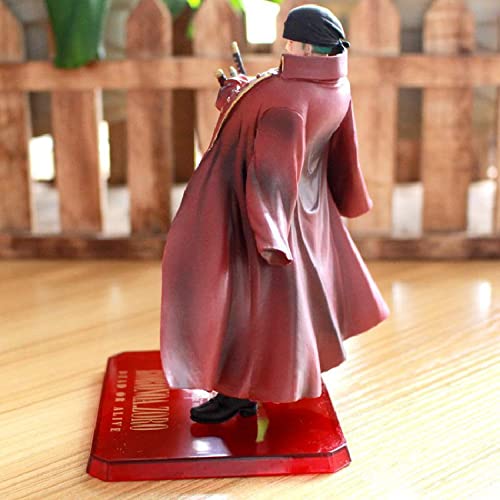 QWYU Figura de Anime de una pieza Ropa Roja Roronoa Zoro Estatua Modelo Película Z Roronoa Zoro Figura de Acción Modelo Juguetes Decoración