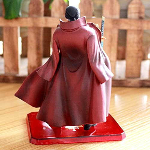 QWYU Figura de Anime de una pieza Ropa Roja Roronoa Zoro Estatua Modelo Película Z Roronoa Zoro Figura de Acción Modelo Juguetes Decoración