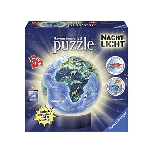 Ravensburger Erwachsenenpuzzle- Tierra en diseño, luz Nocturna. (Ravensburger Spieleverlag 11844) , color, modelo surtido