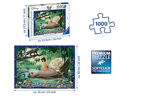 Ravensburger, Puzzle 1000 Piezas, El Libro de la Selva, Puzzle Disney, Puzzle Adultos, Rompecabeza de Alta Calidad, 19744