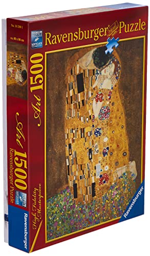 Ravensburger Puzzle 1500 Piezas, El beso de Klimt, Puzzle Klimt, Puzzle Arte, Puzzle para Adultos, Rompecabezas Ravensburger de óptima calidad