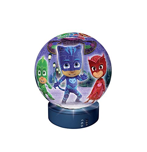 Ravensburger Puzzle Ball 3D Lámpara, PJ Masks (11771) , Modelos/colores Surtidos, 1 Unidad