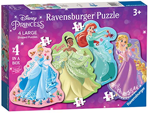 Ravensburger Puzzle, Disney Princess, 4 Puzzle Shaped in a Box, Puzzles para Niños, Edad Recomendada 3+, Rompecabeza de Calidad