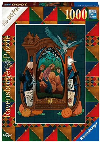 Ravensburger Puzzle Harry Potter Book Edition - El prisionero de Azkaban, Puzzle 1000 piezas, Colección Fantasy, Ilustraciones de Minalima, Rompecabezas Ravensburger de óptima calidad