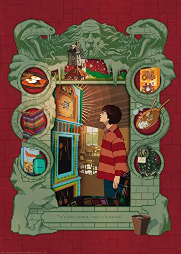 Ravensburger Puzzle, Puzzle 1000 Piezas, Harry Potter y la Cámara Secreta, Book Edition, Puzzle Harry Potter, Ilustraciones Minalima, Rompecabezas