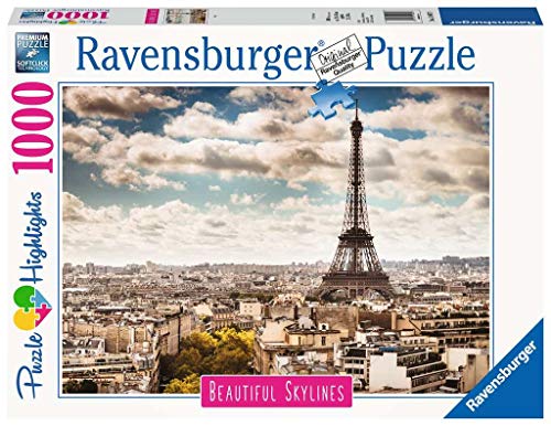 Ravensburger Puzzle, Puzzle 1000 Piezas, Torre Eiffel, Colección Beautiful Skylines, Puzzles para Adultos, Puzzle Paris, Rompecabezas Ravensburger de Alta Calidad