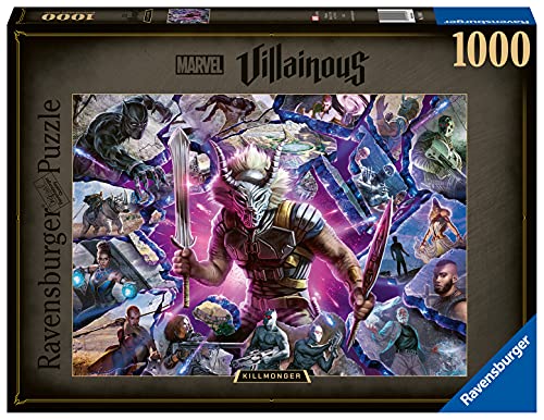 Ravensburger Puzzle, Puzzle 1000 Piezas, Villainous: Killmonger, Puzzle Marvel, Puzzle Adultos, Rompecabezas Ravensburger de Calidad