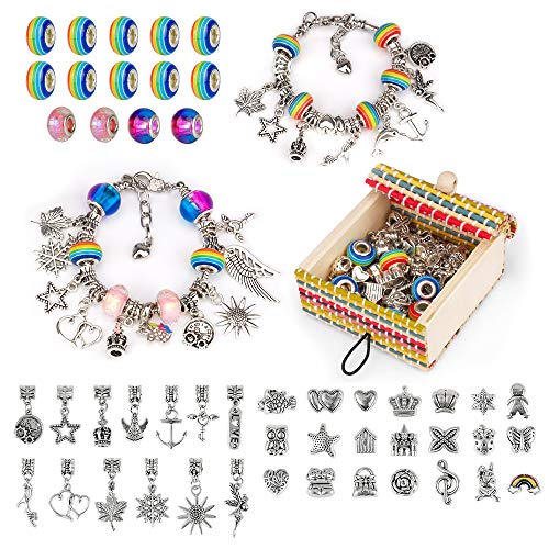 Regalos para niñas de 7 8 9 10 11 años, kit de fabricación de pulseras y joyas para niñas de 7 8 9 10 años, regalos de cumpleaños, manualidades de unicornio, regalos para niñas de 6 a 12 años