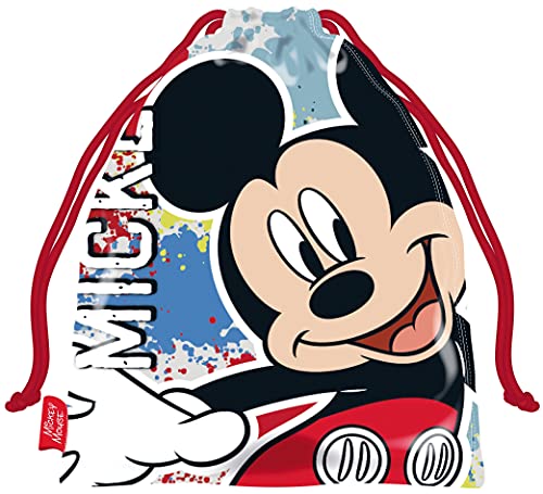 REQUETEGUAY Mochila Mickey Mouse Disney Guardería Niños (28 cms) + Bolsa Mickey Mouse para Merienda