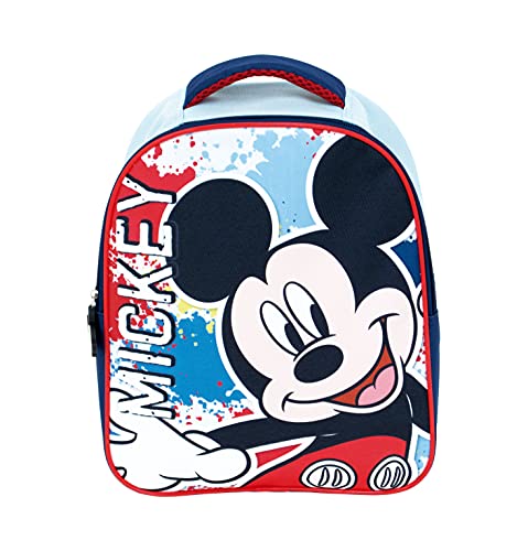 REQUETEGUAY Mochila Mickey Mouse Disney Guardería Niños (28 cms) + Bolsa Mickey Mouse para Merienda