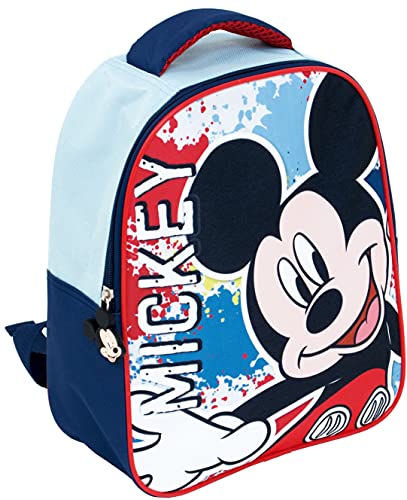 REQUETEGUAY Mochila Mickey Mouse Disney Guardería Niños (28 cms) + Bolsa Mickey Mouse para Merienda