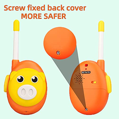 Retevis RB616 Walkie Talkies para Niños, Estilo de Dibujos Animados, Juguetes Fáciles de Usar para Niñas y Niño Pequeños, Regalo para Fiestas en Interiores y Exteriores de 3 a 12 Años (1 Par)