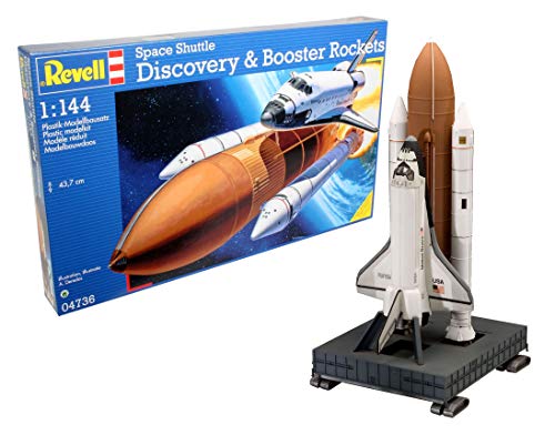 Revell- Discovery + Booster Rockets Maqueta Transbordador Espacial, Color Multicolor (Wolf Grey/Pure Platinum/White 010), 38.5 EU (RMG/4736)