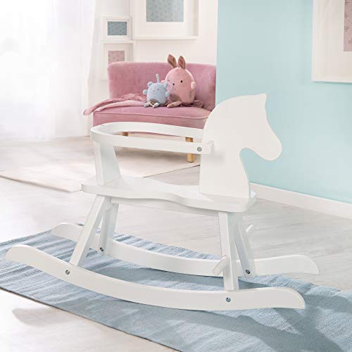 roba-kids 460008WE - Rocking horse, unisex, madera maciza/blanco