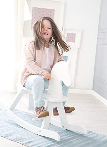 roba-kids 460008WE - Rocking horse, unisex, madera maciza/blanco