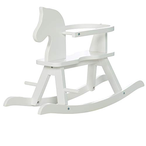 roba-kids 460008WE - Rocking horse, unisex, madera maciza/blanco