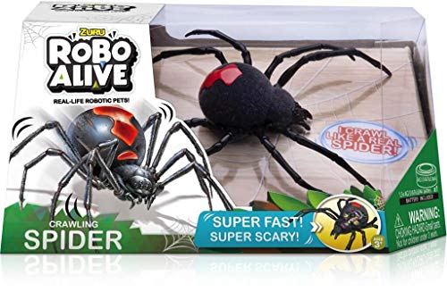 ROBO ALIVE Juguete robótico 7111 de araña de Arrastre, Funciona con Pilas, Negro, Talla única