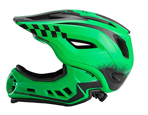 ROCKBROS Casco Bicicleta para Niños 3-15 Años, Casco Integral Desmontable Ajustable para MTB BMX Ciclismo, 48-58cm