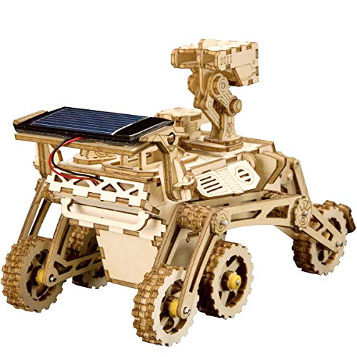 ROKR Solar Powered Toy Car-3D Puzzle de Madera Kits de Modelo - Juguetes Educativos con Energia Solar-Kit de construcción de Modelo mecánico para Adolescentes y Adultos (Curiosity Rover)