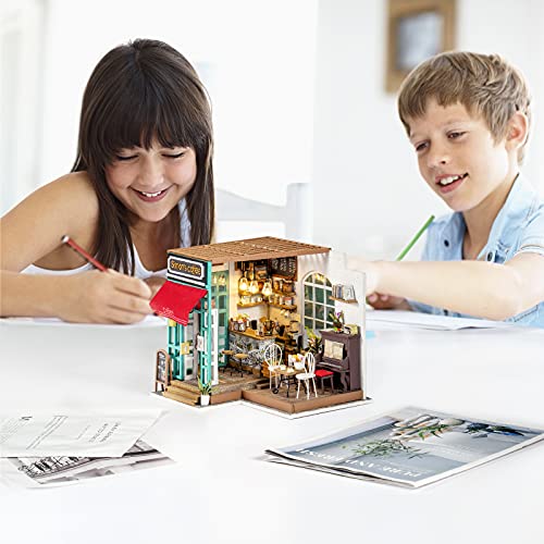 Rolife 3D casa de muñecas de Madera con luz café Miniatura DIY Modelo Kit-Tops Juguetes para niños 14 15 16 17 años de Edad hasta-Mejores Regalos para Adultos(Simmon's Coffee)