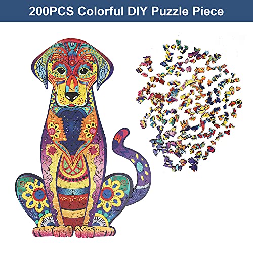 Rompecabezas de Madera Achort Puzzle de Madera Piezas de Rompecabezas de Formas únicas Puzzle Animales Labrador 3D para Adultos y Niños Colección de Juegos Familiares Regalo