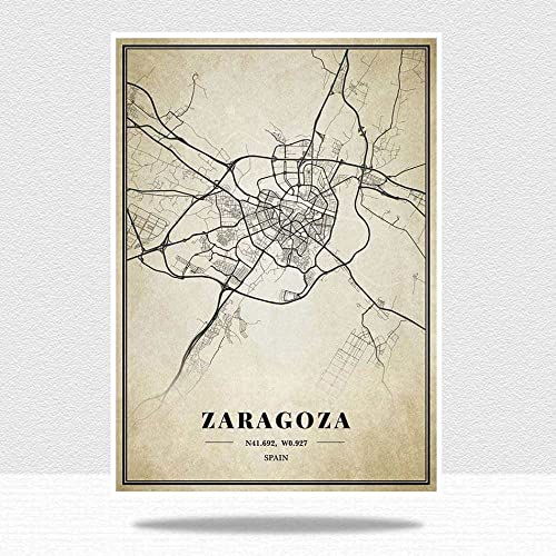 Rompecabezas De Madera Adulto De 1000 Piezas - Retro City Jigsaw, España Zaragoza Mapa Puzzle Sets For Family, Brain Challenge Puzzles For Kids, Juegos Padre-Hijo, Intelligence Puzzles,1000 Pcs