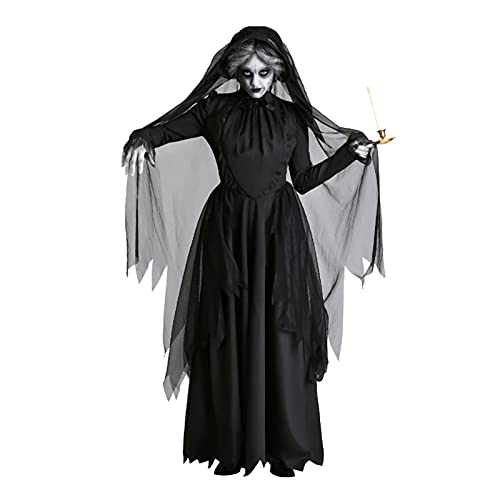 Ropa De Mujer Y Velo De Rosa Evil Legend Halloween Cementerio Novia Disfraz Cosplay Fantasma Disfraz De Bruja Chica Fantasma Zombie Vampire Bride Grim Reaper Halloween