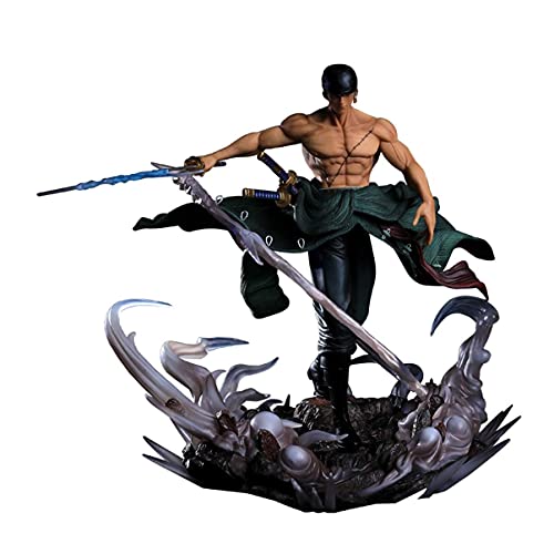 Roronoa Zoro gk Anime - Estatuas de doble cabeza intercambiables, tres sudaderas, Roronoa, Zoro, decoración, regalo, accesorios de escritorio, caracteres, decoración