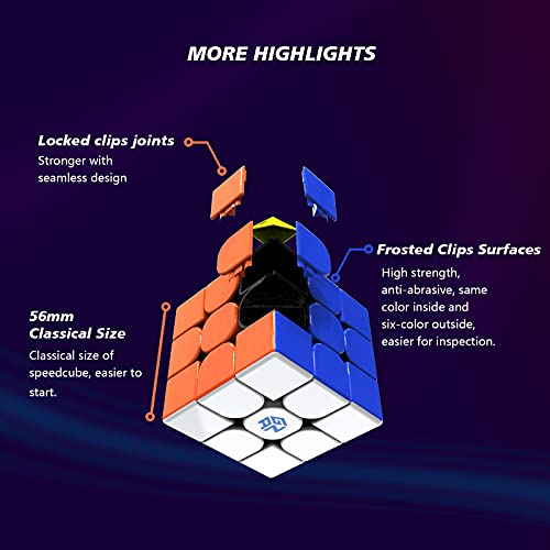 ROXENDA GAN 356 RS Speed Cube, Stickerless GAN 356RS Speedcube, GAN 3x3 Cube V3 System Cubo de Velocidad 3x3x3 for Beginners and Professionals, GAN 356 R Upgraded Version