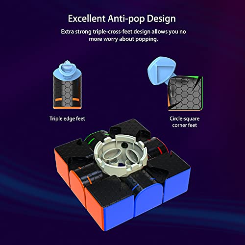 ROXENDA GAN 356 RS Speed Cube, Stickerless GAN 356RS Speedcube, GAN 3x3 Cube V3 System Cubo de Velocidad 3x3x3 for Beginners and Professionals, GAN 356 R Upgraded Version