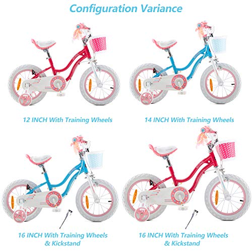 RoyalBaby Bicicleta de Niño niña Stargirl Ruedas auxiliares Bicicletas Infantiles Bicicleta para niños 16 Pulgadas Pink