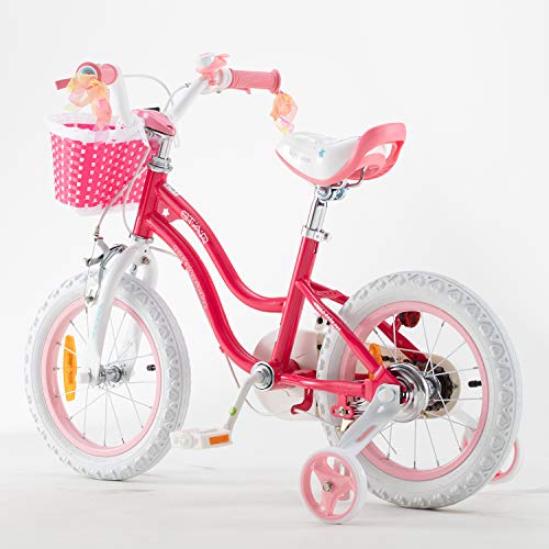 RoyalBaby Bicicleta de Niño niña Stargirl Ruedas auxiliares Bicicletas Infantiles Bicicleta para niños 16 Pulgadas Pink