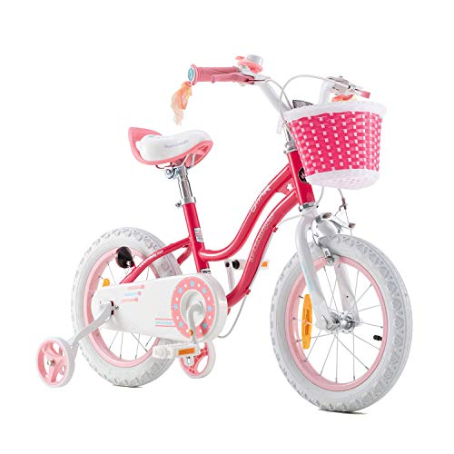 RoyalBaby Bicicleta de Niño niña Stargirl Ruedas auxiliares Bicicletas Infantiles Bicicleta para niños 16 Pulgadas Pink