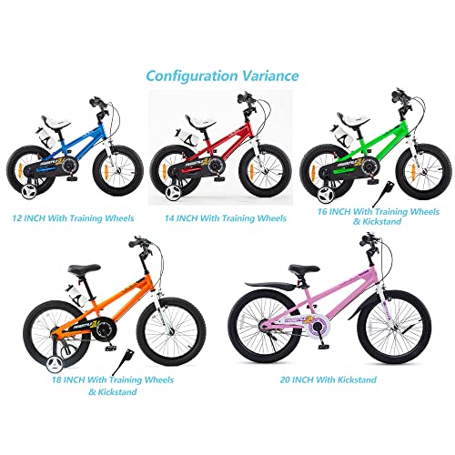 RoyalBaby Bicicletas Infantiles niña niño Freestyle BMX Ruedas auxiliares Bicicleta para niños 18 Pulgadas Rojo