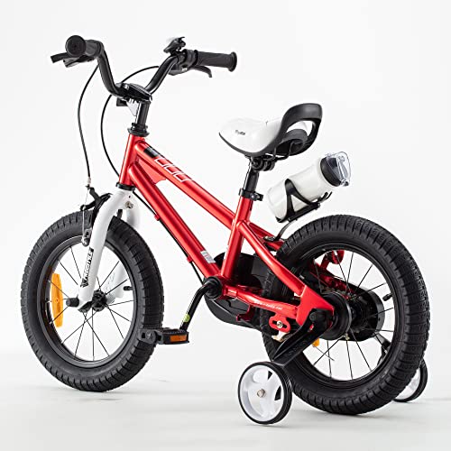 RoyalBaby Bicicletas Infantiles niña niño Freestyle BMX Ruedas auxiliares Bicicleta para niños 18 Pulgadas Rojo