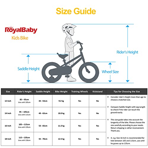 RoyalBaby Bicicletas Infantiles niña niño Freestyle BMX Ruedas auxiliares Bicicleta para niños 18 Pulgadas Rojo