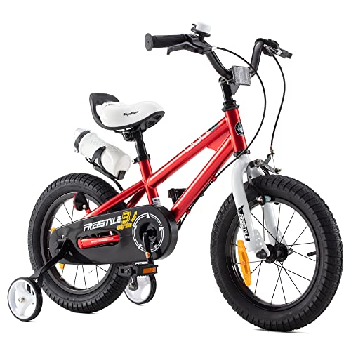 RoyalBaby Bicicletas Infantiles niña niño Freestyle BMX Ruedas auxiliares Bicicleta para niños 18 Pulgadas Rojo