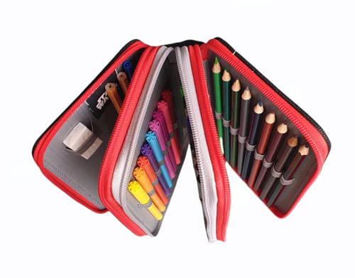 RSN Estuches de Lapìces Disney Cars, Estuche Disney Mickey Mous,Triple con Tres Cremlleras, Estuche Escolar, Gran Capacidad para la Escuela. Tres Compartimentos.