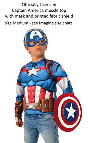 Rubies-Avengers Endgame Captain America Deluxe Costume Top Set Capitan Disfraz, Liso, Color como se Muestra, Normal (G40224)