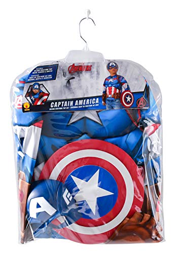 Rubies-Avengers Endgame Captain America Deluxe Costume Top Set Capitan Disfraz, Liso, Color como se Muestra, Normal (G40224)