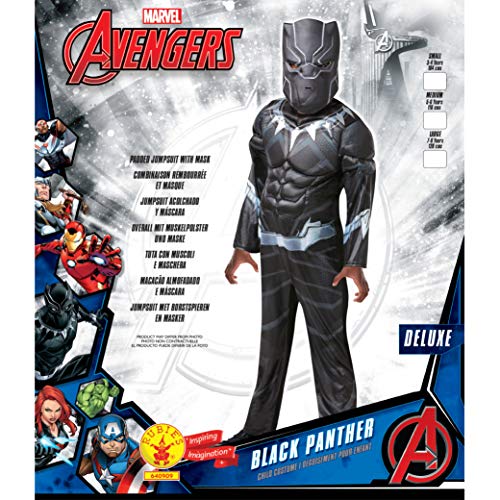 Rubies - Disfraz de Black Panther de gran calidad para niño, I-640909M, talla M