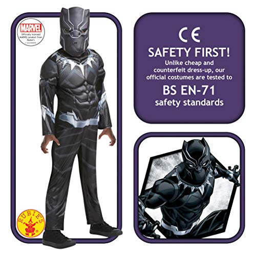 Rubies - Disfraz de Black Panther de gran calidad para niño, I-640909M, talla M